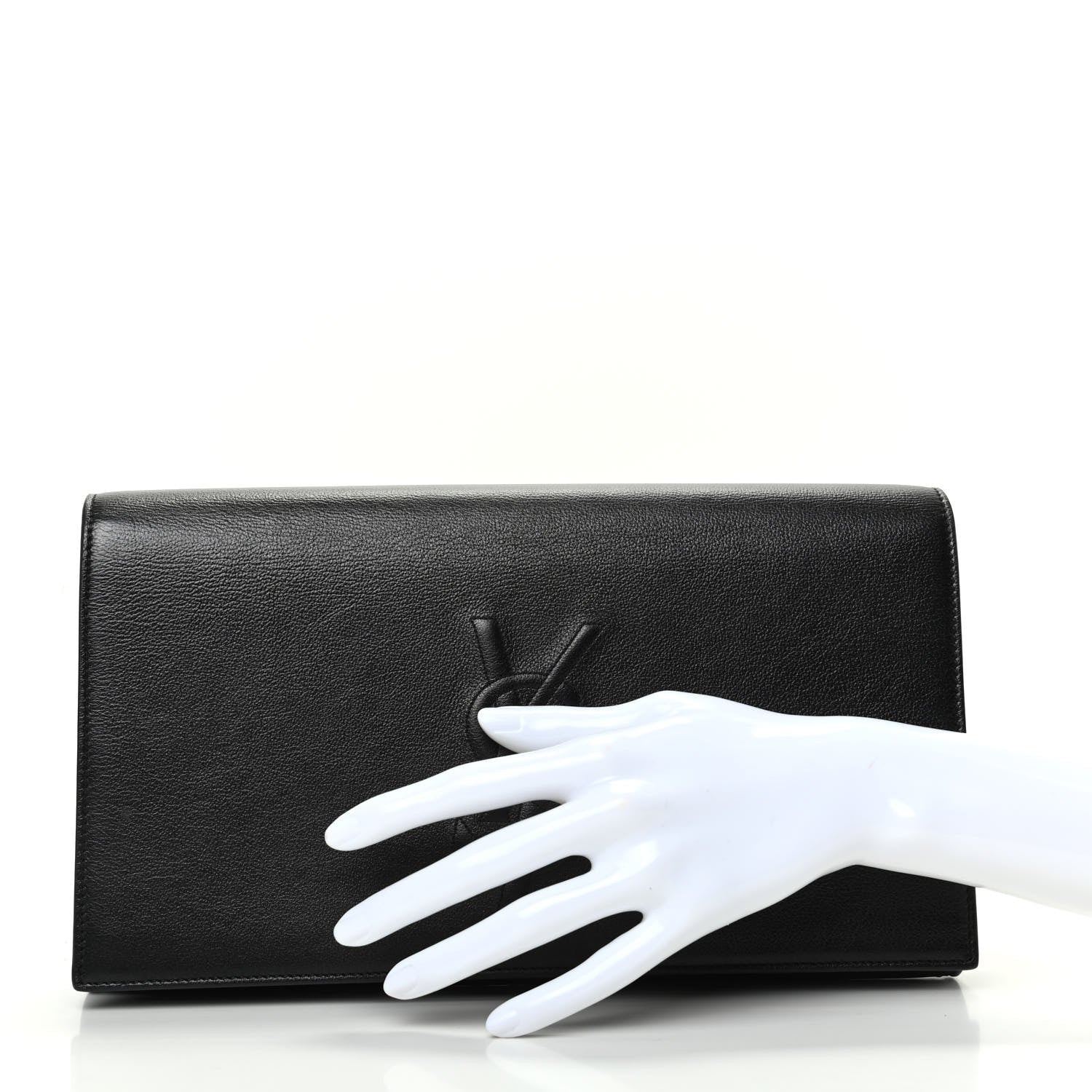 Saint Laurent Calfskin Monogram Large Belle De Jour Clutch Black 2 of 6