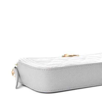 Chanel Caviar Quilted Small Boy Clutch With Chain Grey 13 of 14