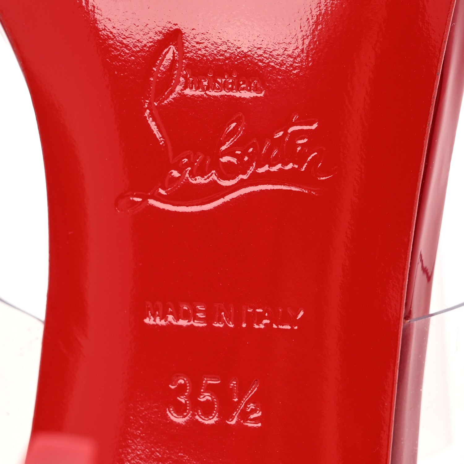 Christian Louboutin Patent PVC Just Nothing 85 Slide Sandals 35.5 Loubi 7 of 9