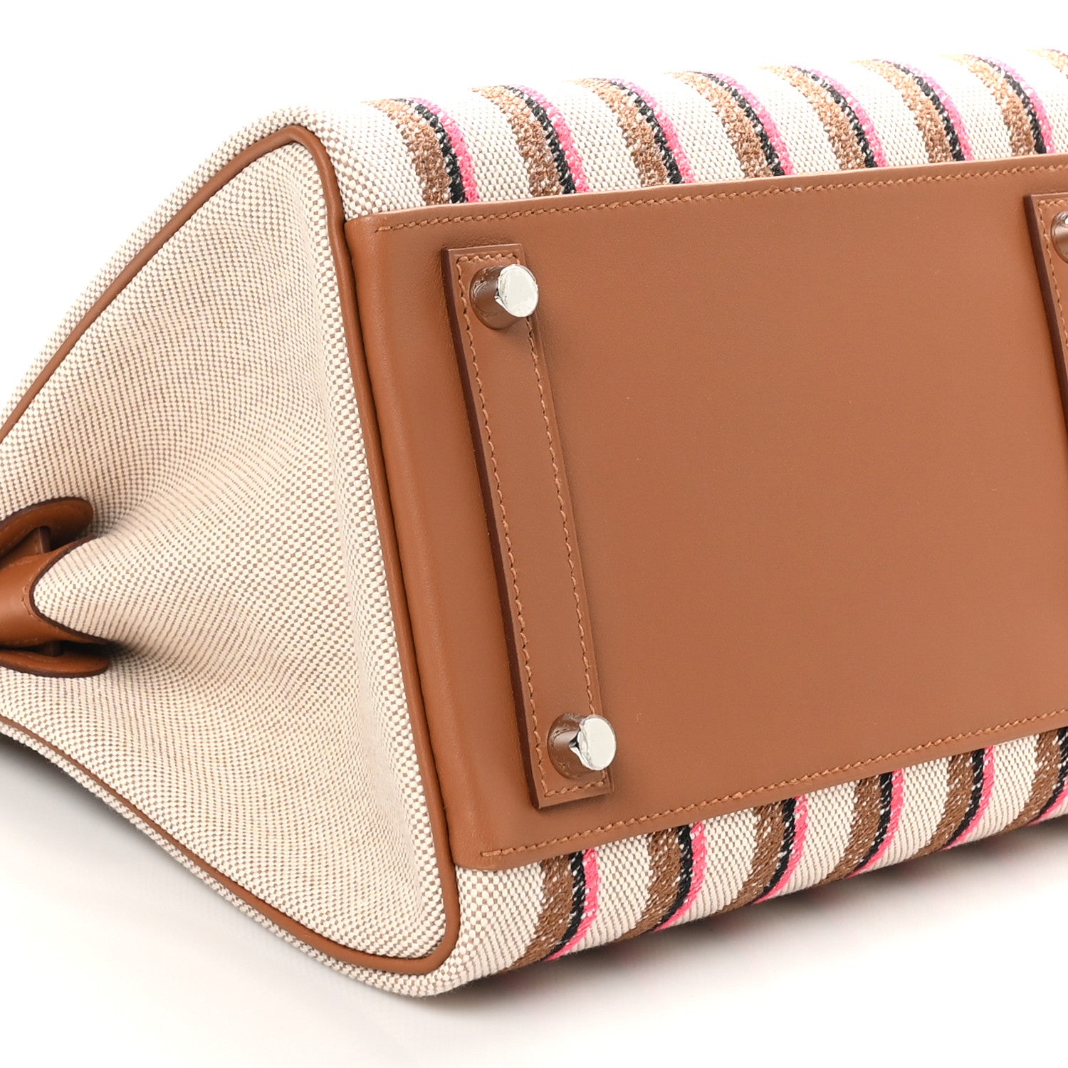 Hermes Toile Swift Broderie Shoulder Birkin Light 39 Gold Fauve Rose Pop Black 9 of 10