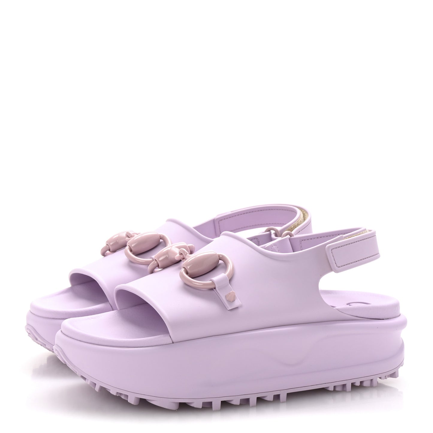 Soft Rubber Horsebit Touch Womens Strapped Sandals 37 Talc Pink