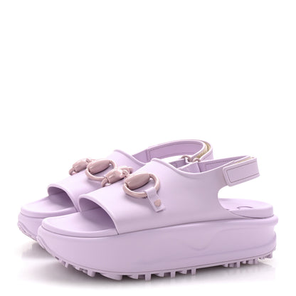 Gucci Soft Rubber Horsebit Touch Womens Strapped Sandals 37 Talc Pink 4 of 10