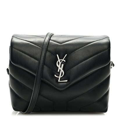 Saint Laurent Calfskin Y Quilted Monogram Toy Loulou Crossbody Bag Black 1 of 9
