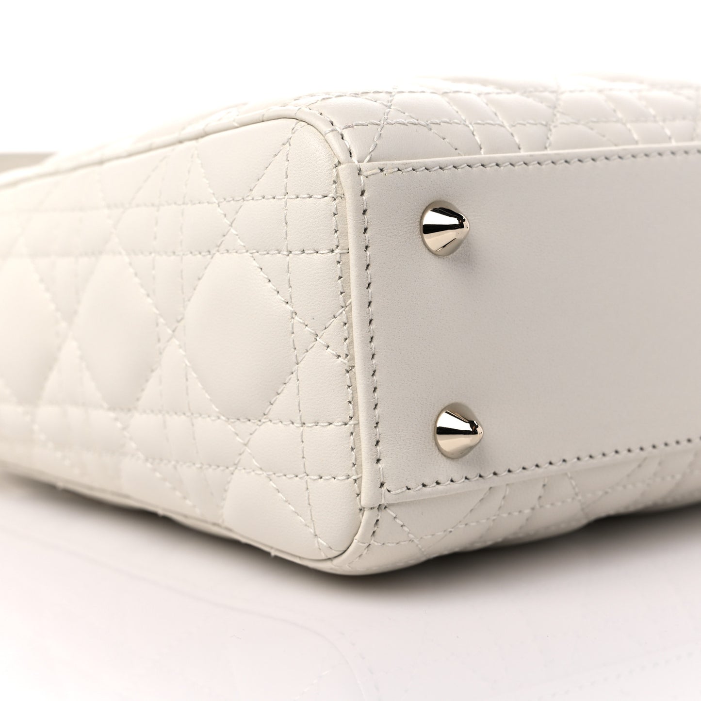 Lambskin Cannage Small Lady Dior White