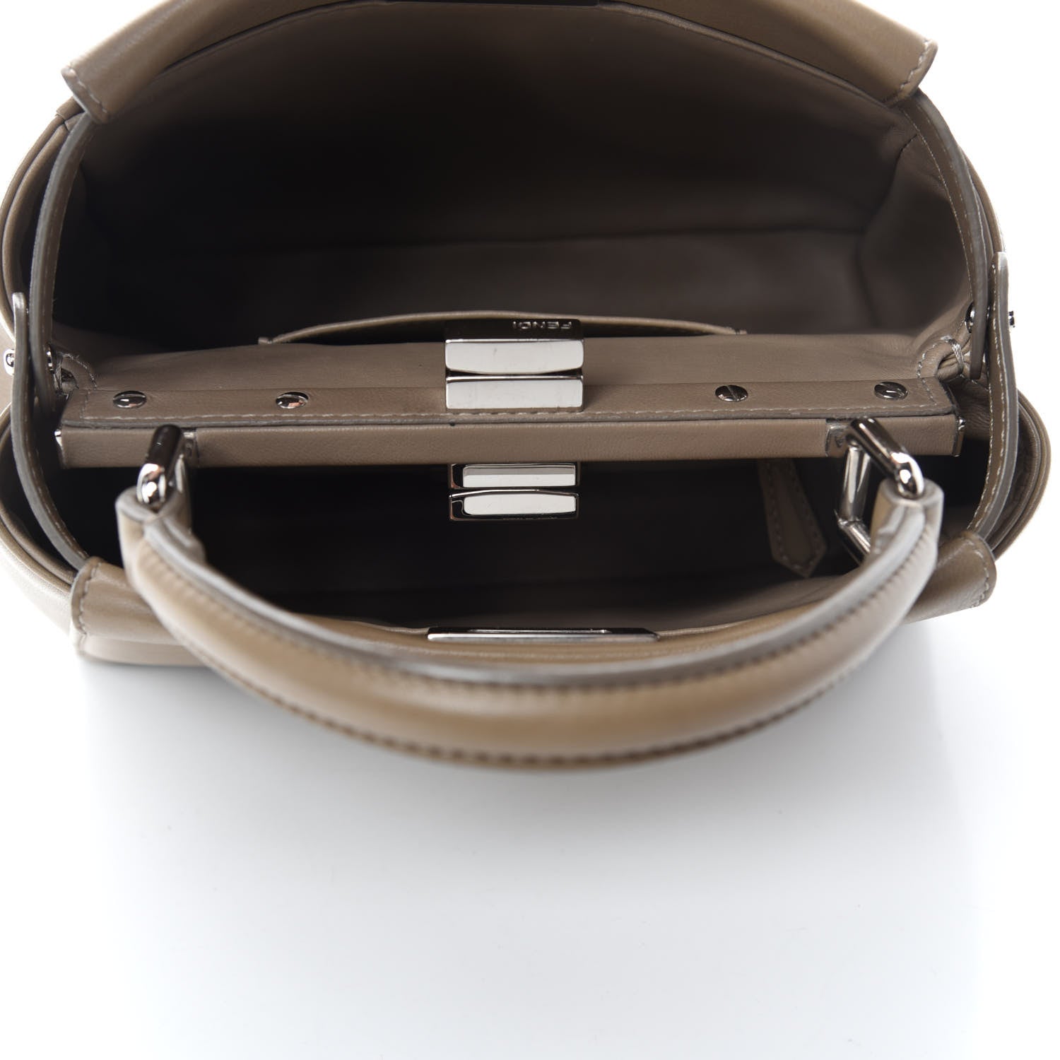 Fendi Nappa Mini Peekaboo Iconic Satchel Tortora 6 of 11