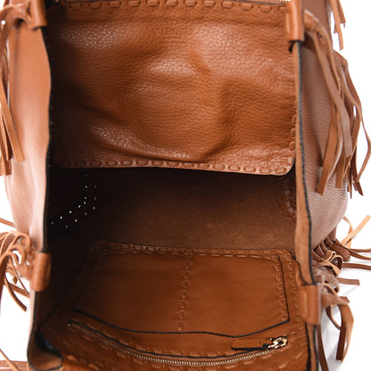 Valentino Garavani Grained Calfskin C-Rockee Fringe Tote Light Cuir 4 of 8