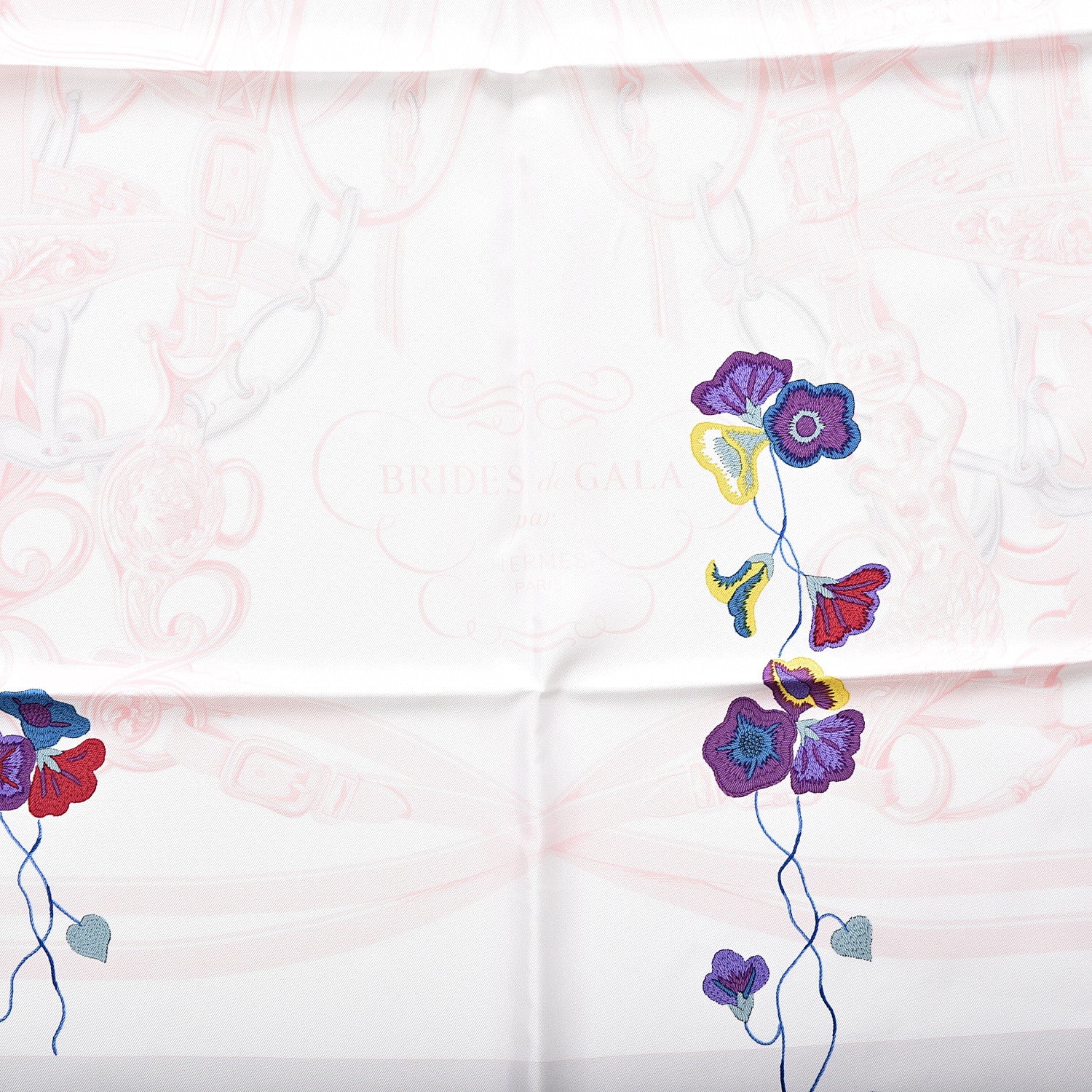 Hermes Silk Brides Fleuries Scarf 90 3 of 4