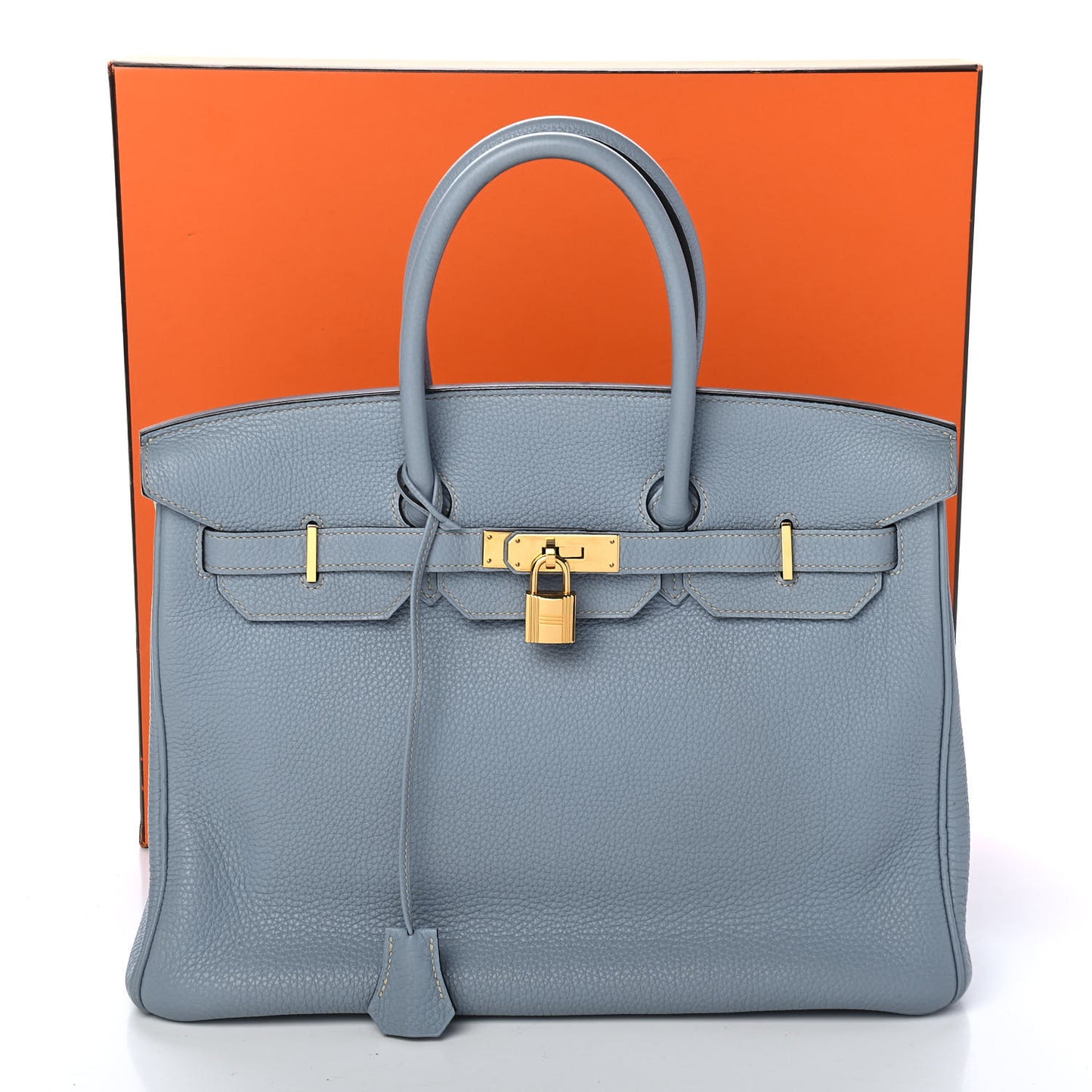 Togo Birkin 35 Bleu Lin