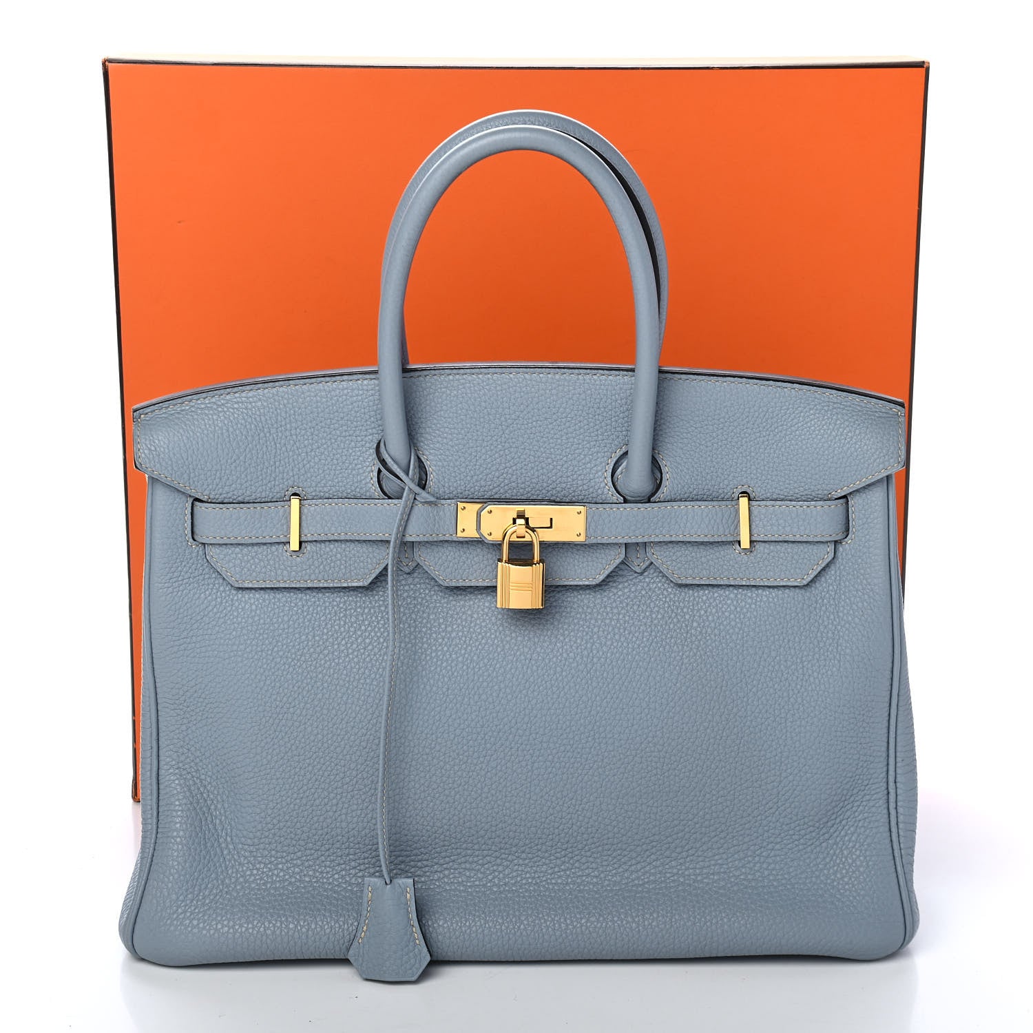 Hermes Togo Birkin 35 Bleu Lin 10 of 10