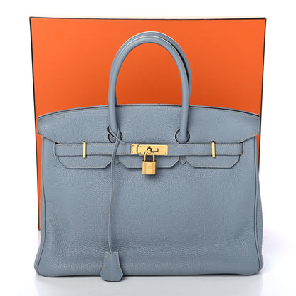 Hermes Togo Birkin 35 Bleu Lin 10 of 10