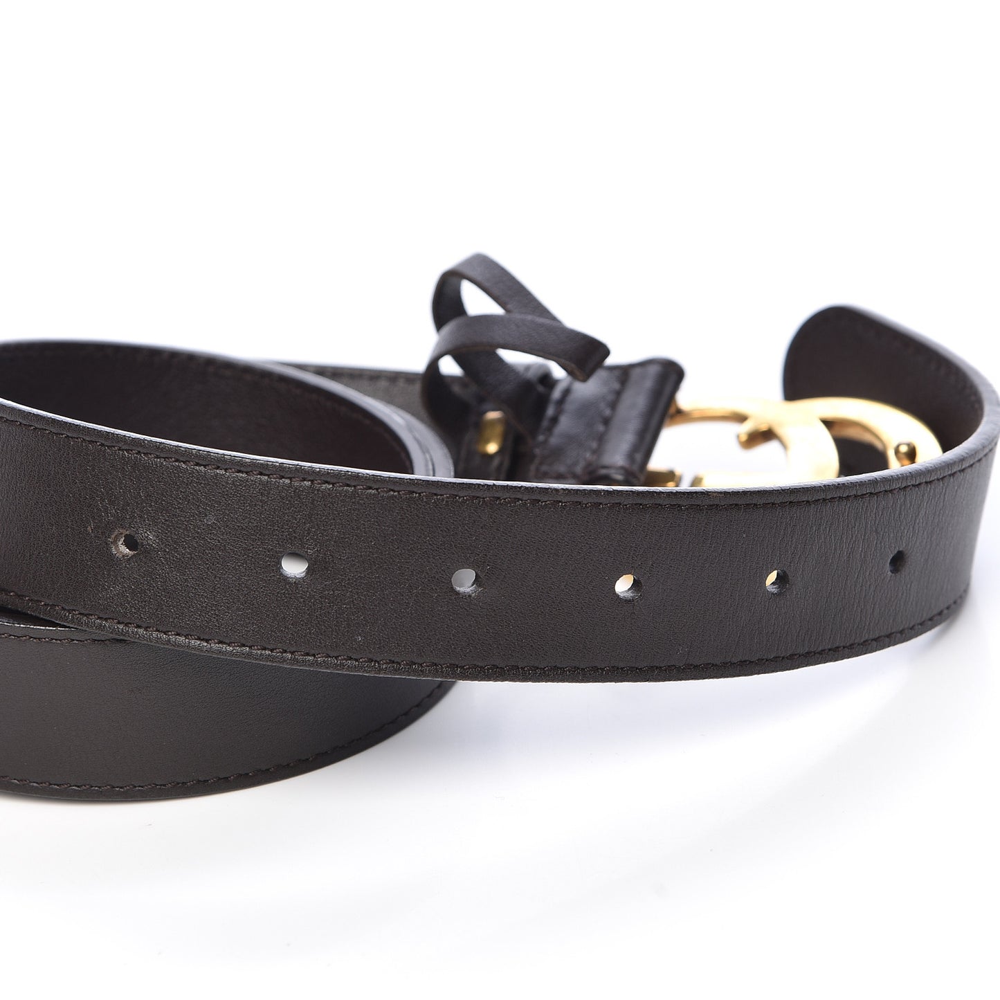 Moon Calfskin Double G 30mm Belt 90 36 Dark Cocoa