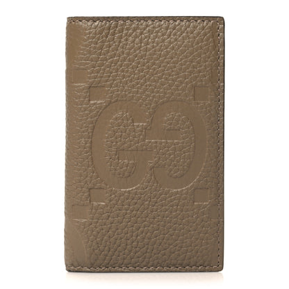Gucci Piuma Calfskin Jumbo GG Embossed Card Case Taupe 1 of 7