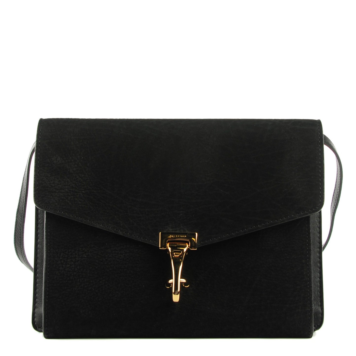 Grainy Nubuck Small Macken Crossbody Bag Black