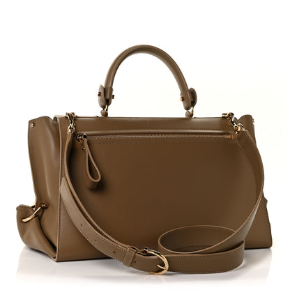 Salvatore Ferragamo Calfskin Sofia Gancini Satchel Brown 3 of 11