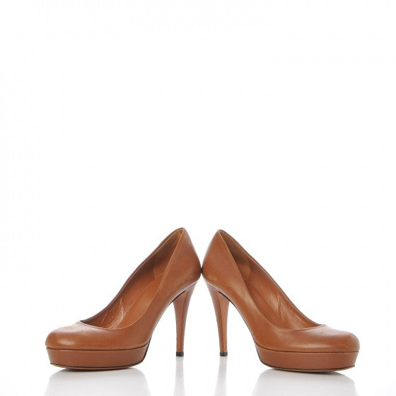 Nappa Betty Platform High Heel Pumps 36 Brown