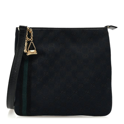 Gucci Monogram Web Jolicoeur Charms Messenger Bag Black 1 of 8