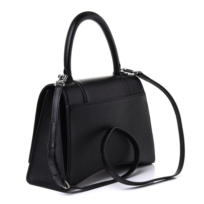 Balenciaga Grained Calfskin Medium Hourglass Top Handle Bag Black 2 of 9