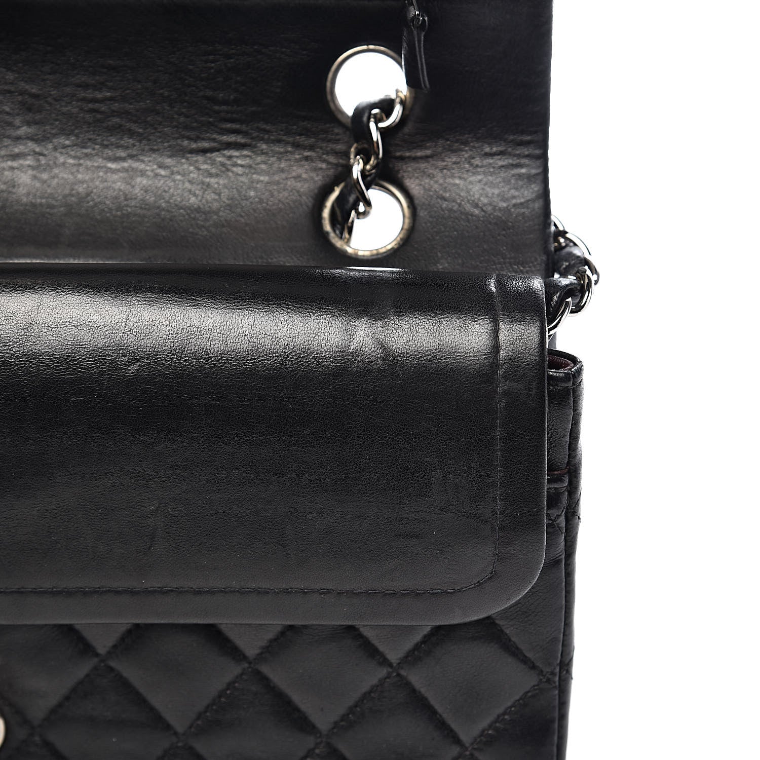 Chanel Lambskin Quilted Medium Double Flap Black 10 of 16