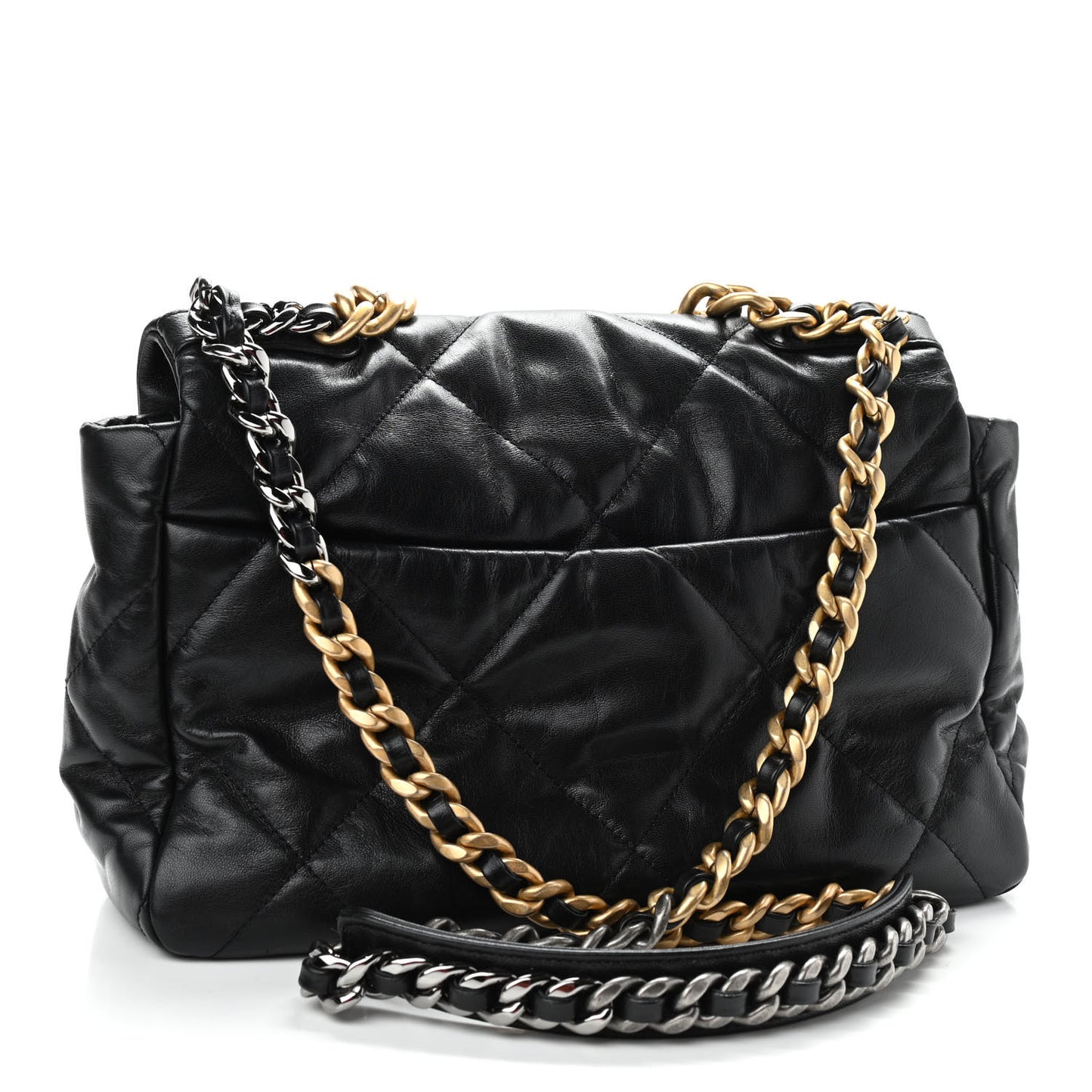 Goatskin Quilted Large Chanel 19 Flap Black