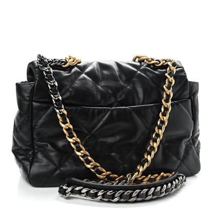 Chanel Goatskin Quilted Large Chanel 19 Flap Black 3 of 11