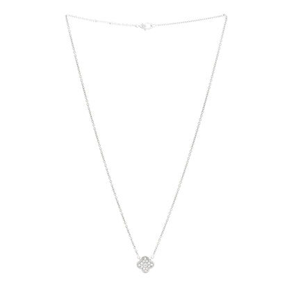 Van Cleef & Arpels 18K White Gold Diamond Pure Alhambra Pendant Necklace 3 of 6