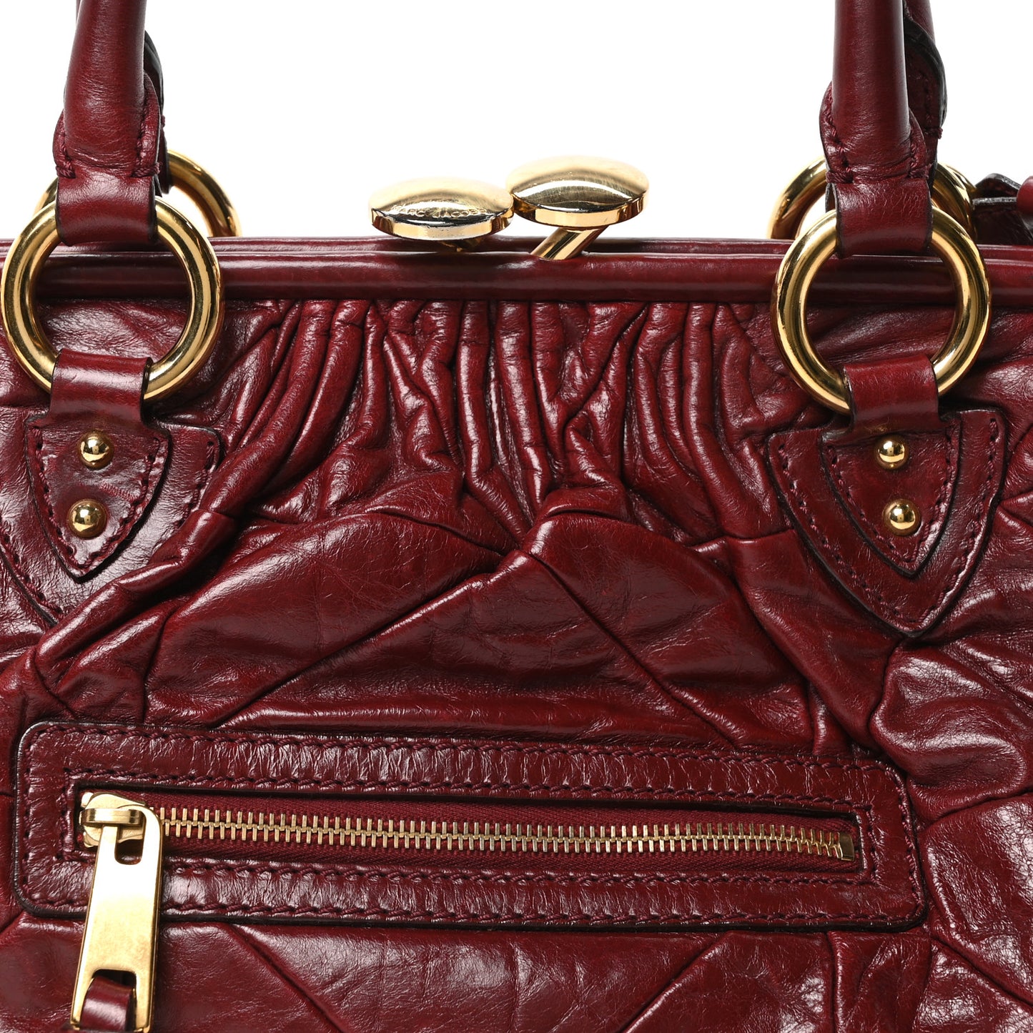 Calfskin Quilted Stam Bag Bordeaux