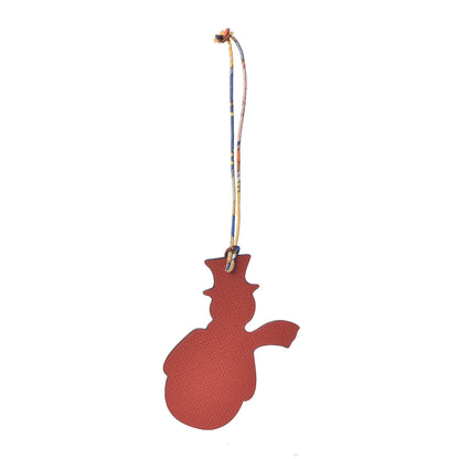 Hermes Togo Epsom Petit H Snowman Bag Charm Tosca Sanguine 1 of 2