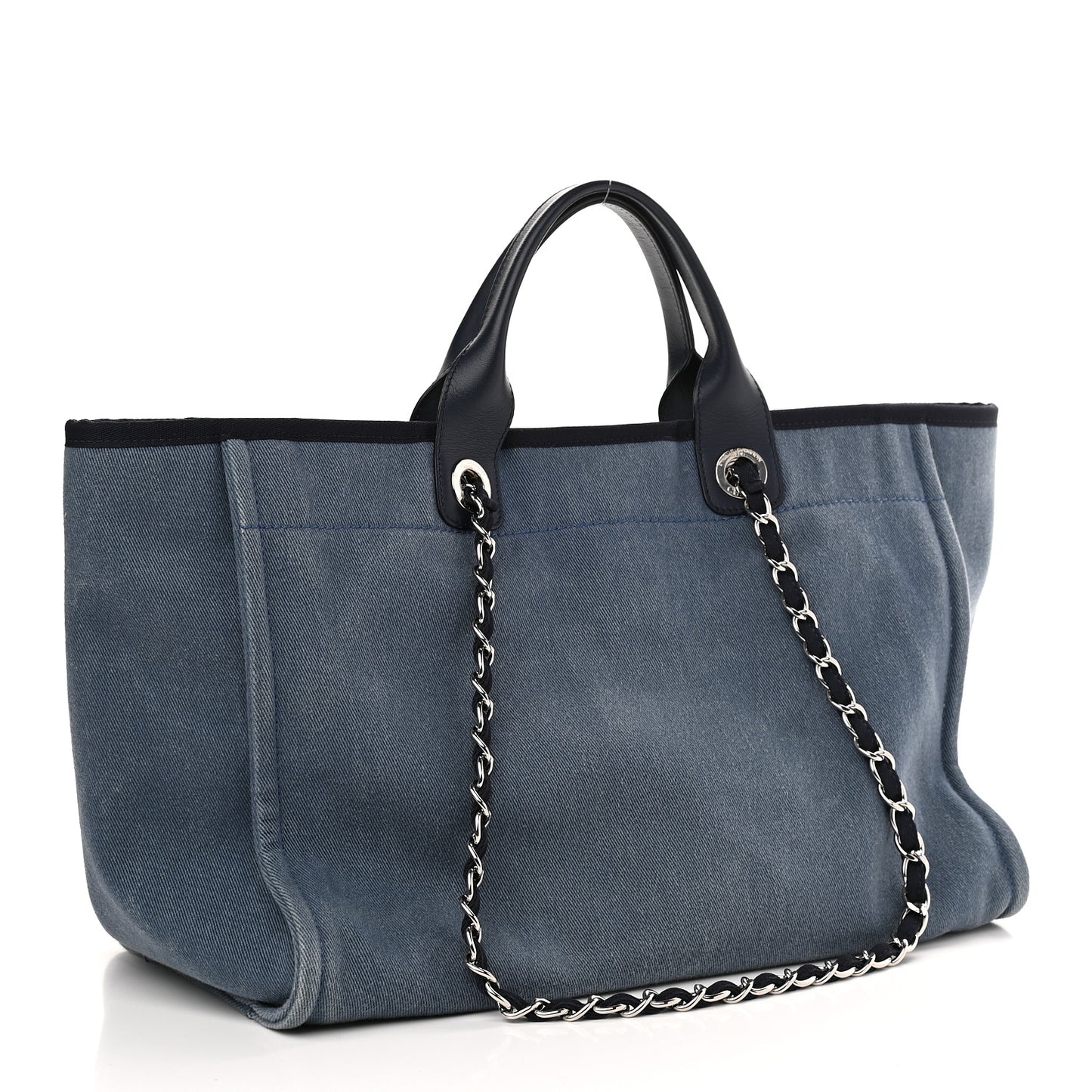 Canvas Sequin Medium Deauville Tote Navy