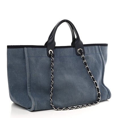 Chanel Canvas Sequin Medium Deauville Tote Navy 3 of 9