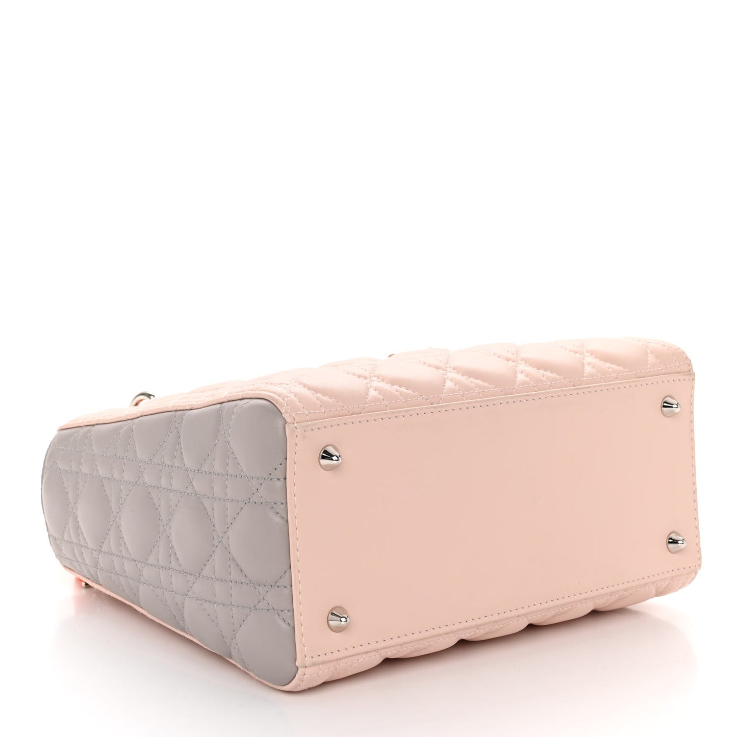 Lambskin Cannage Medium Tri-Color Lady Dior Rose Pale Multicolor