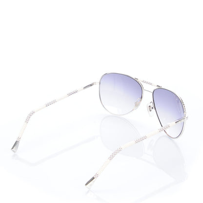 Louis Vuitton Damier Azur Conspiration Pilote Aviator Sunglasses Z0203U 3 of 7