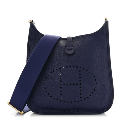 Hermes Taurillon Clemence Evelyne III PM Bleu Encre 1 of 12