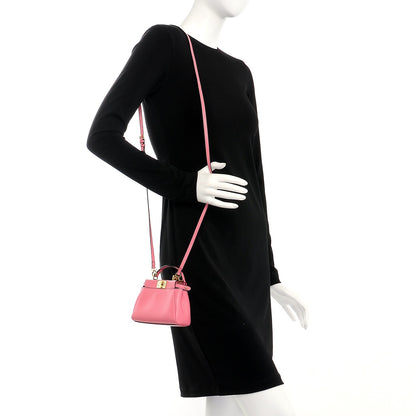 Fendi Shiny Nappa Micro Peekaboo Iconic Satchel Rosa Fluo 2 of 10