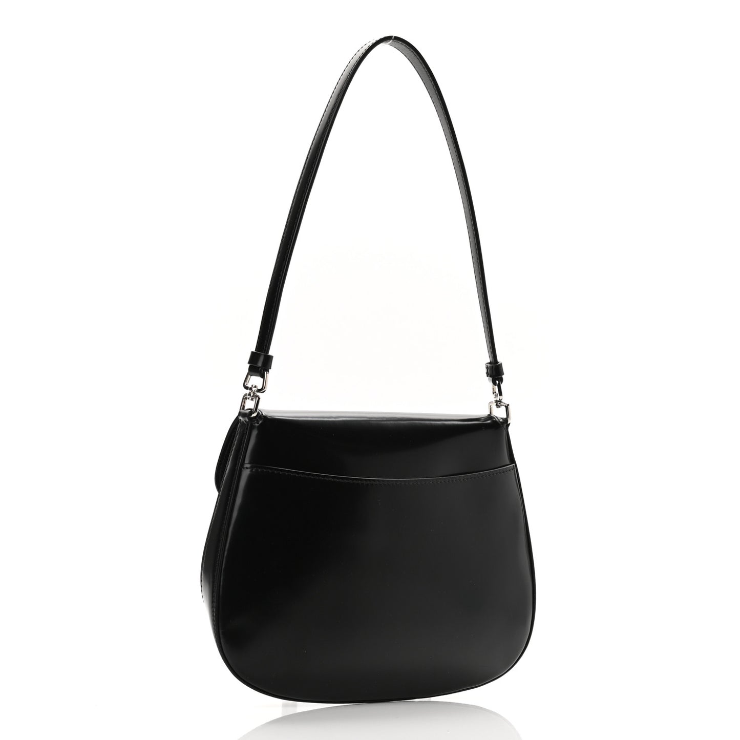 Spazzolato Cleo Flap Shoulder Bag Black