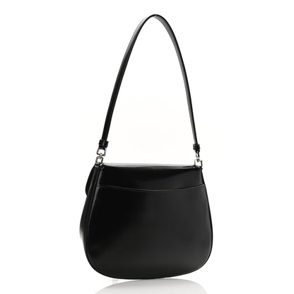 Prada Spazzolato Cleo Flap Shoulder Bag Black 3 of 9