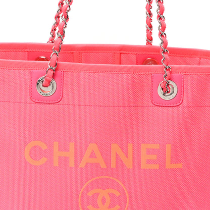 Chanel Mixed Fibers Small Deauville Tote Pink Orange 8 of 13