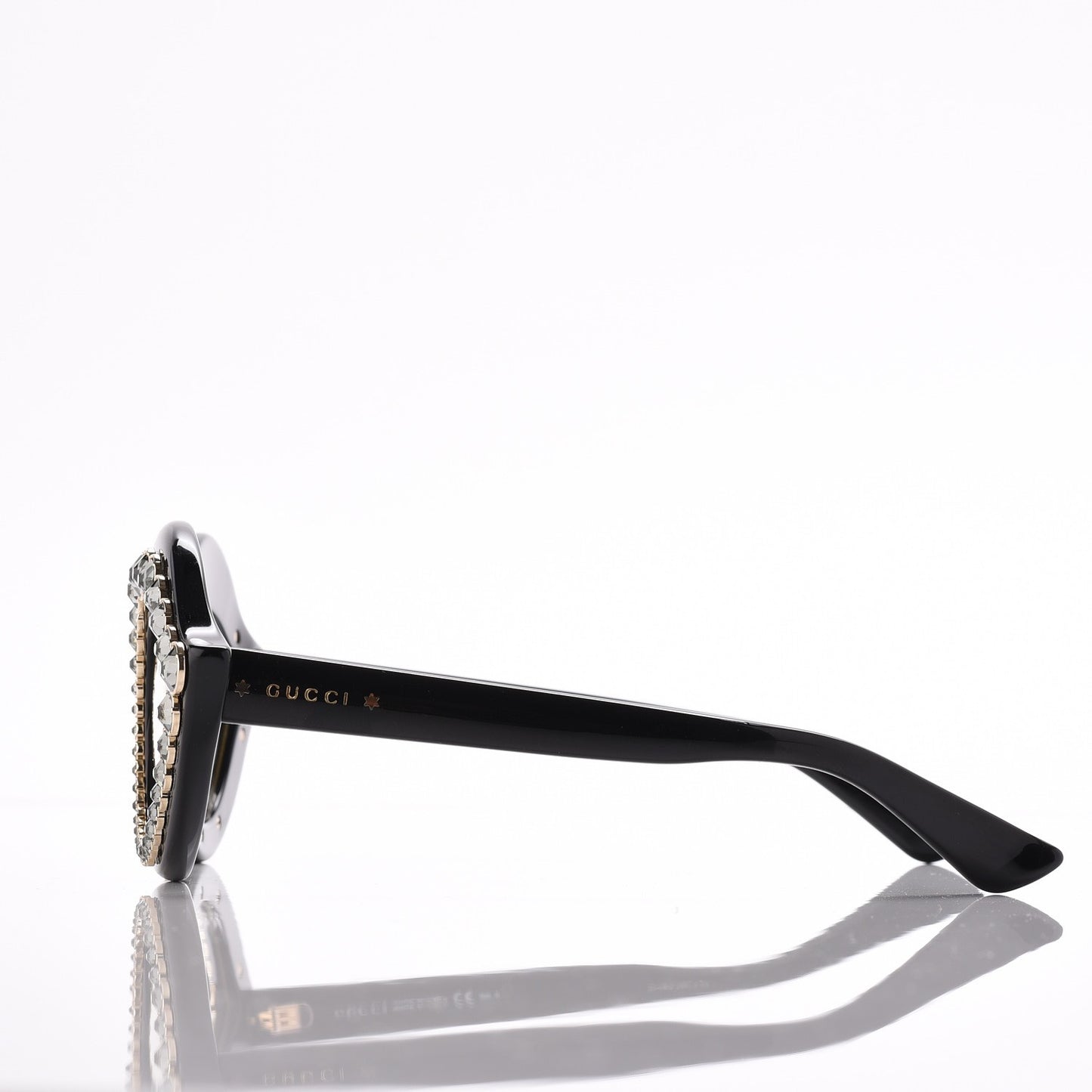 Acetate Crystal Studded Cat Eye Sunglasses GG3867/S Black