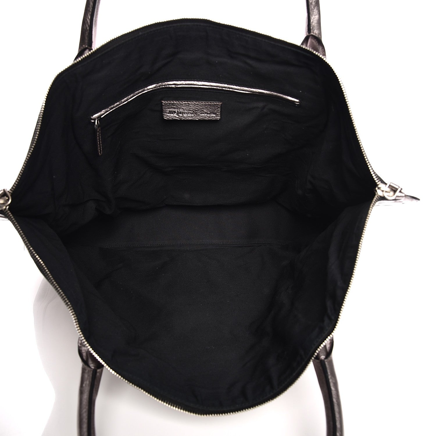 Alexander McQueen Metallic Lambskin Large De Manta Tote Dark Silver 5 of 9