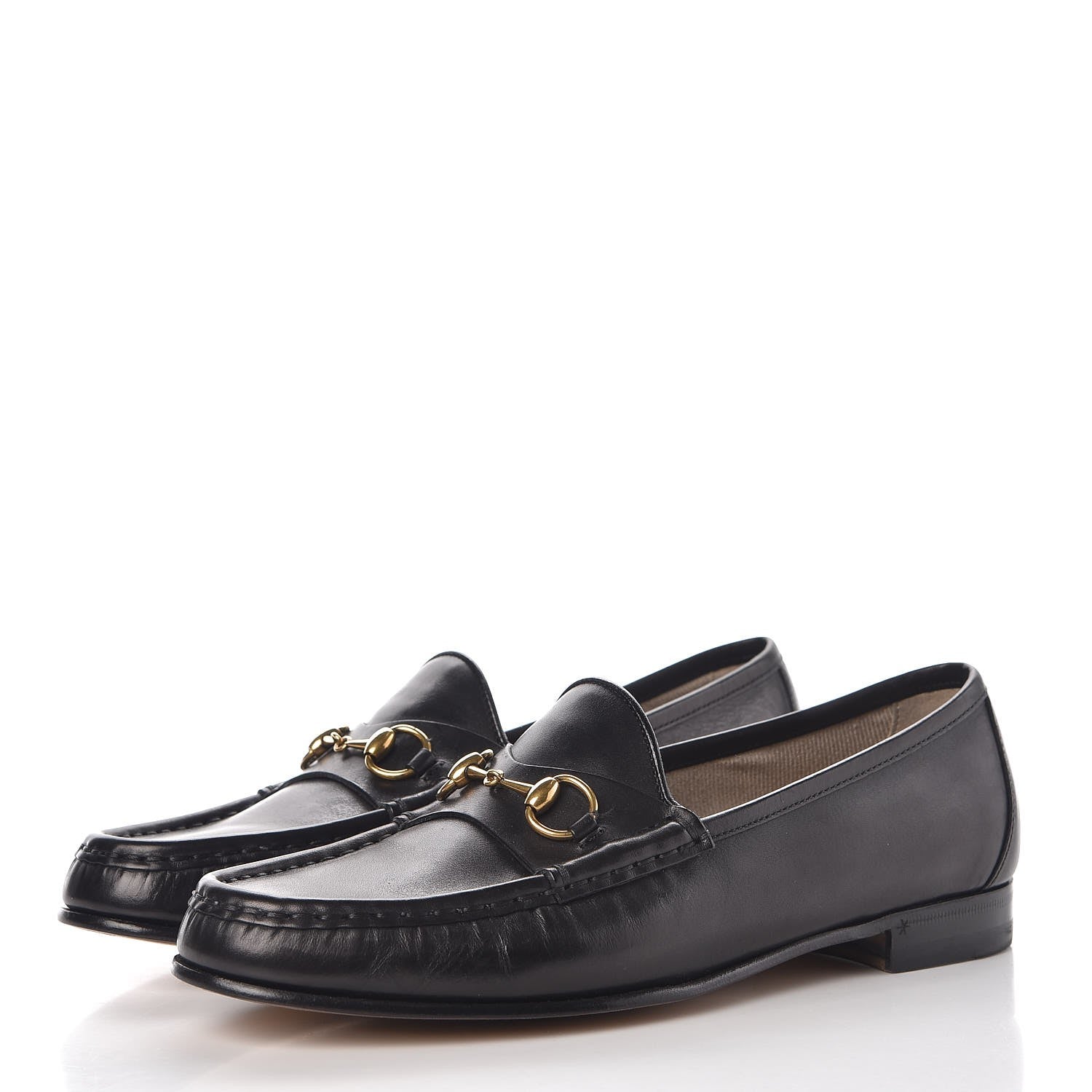 Gucci Calfskin Womens 1953 Horsebit Loafers 38.5 Black 3 of 9