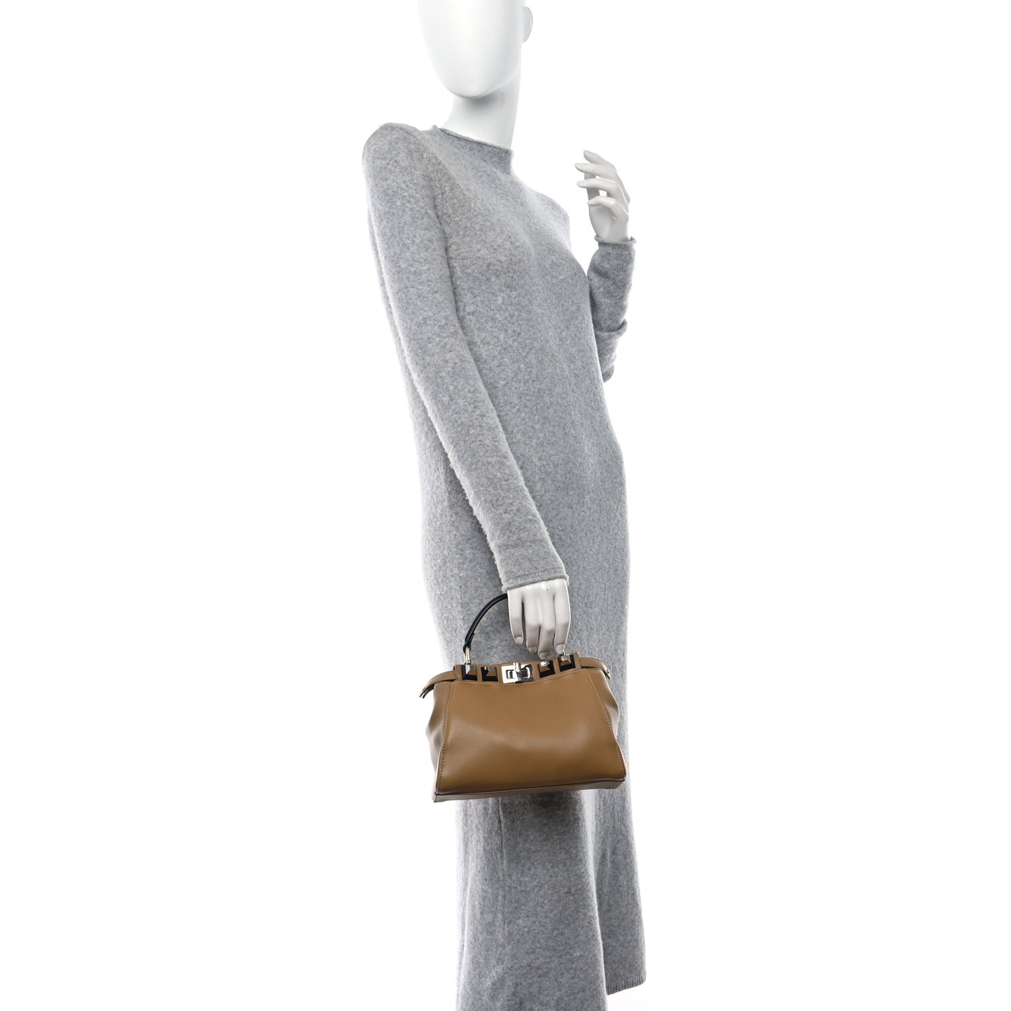 Nappa Bi-Color Studded Mini Peekaboo Iconic Satchel Cuoio Blue