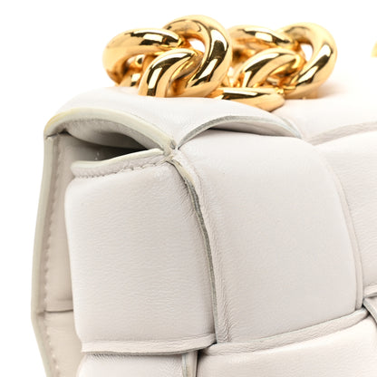 Bottega Veneta Lambskin Maxi Intreccio Padded Chain Cassette Crossbody Bag White 13 of 15