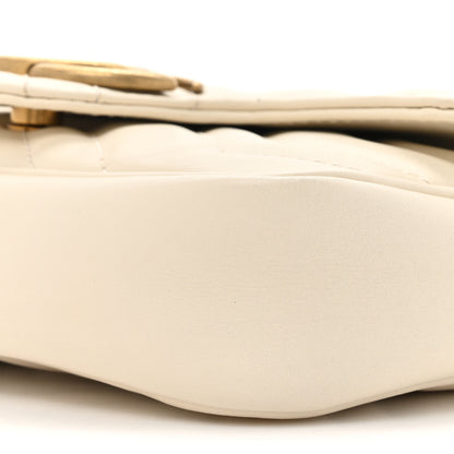 Gucci Calfskin Matelasse Super Mini GG Marmont Shoulder Bag White 9 of 14