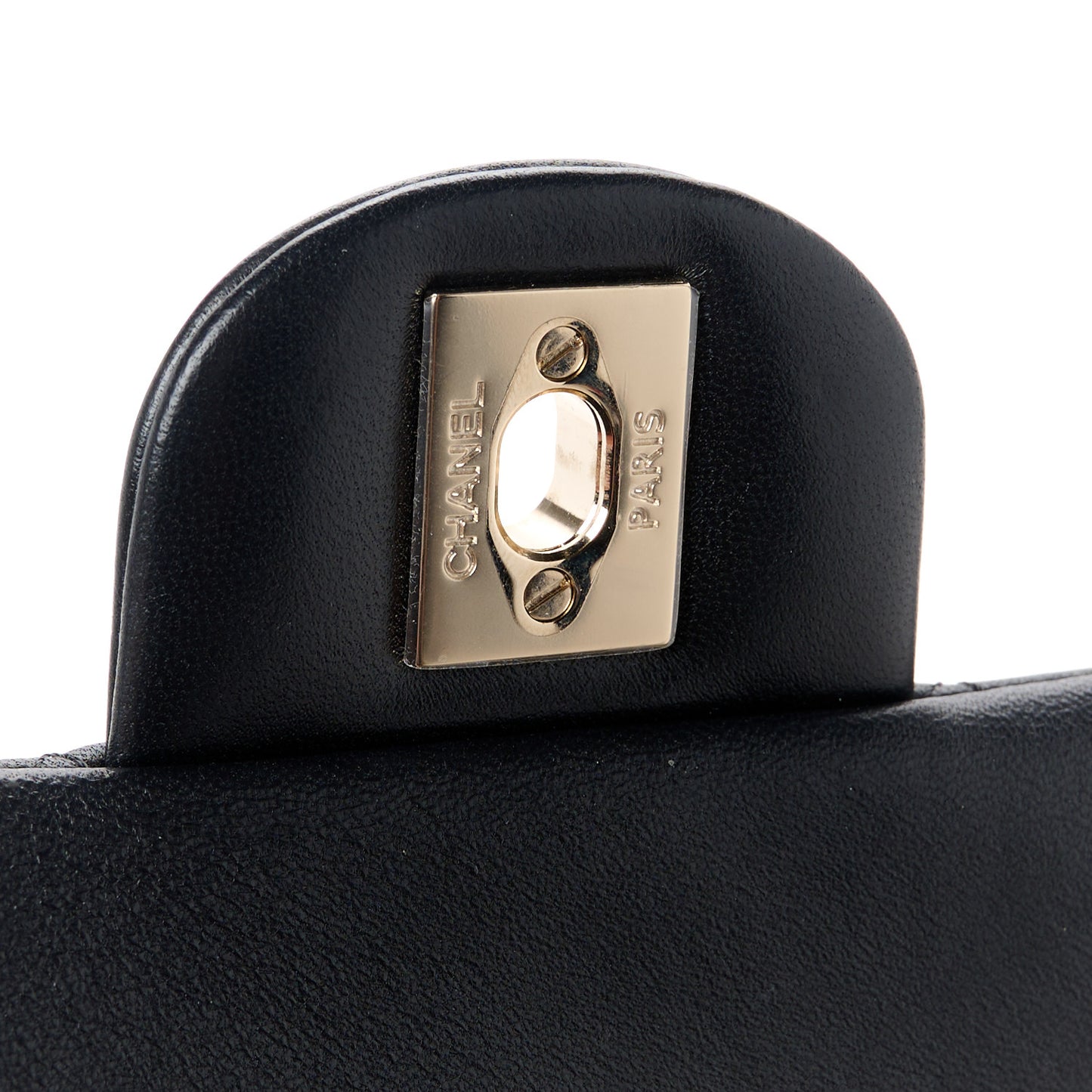 Lambskin Quilted Mini Top Handle Rectangular Flap Black