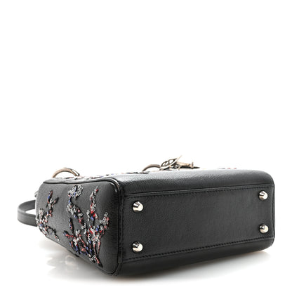 Christian Dior Goatskin Sequin Embroidered Mini Lady Dior Black 4 of 9