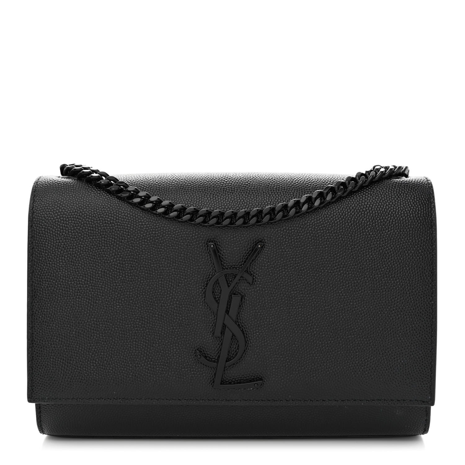 Saint Laurent Grain De Poudre Small Monogram Monochrome Kate Satchel Black 1 of 10
