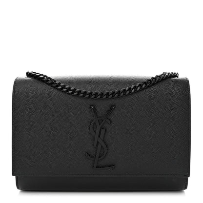 Saint Laurent Grain De Poudre Small Monogram Monochrome Kate Satchel Black 1 of 10