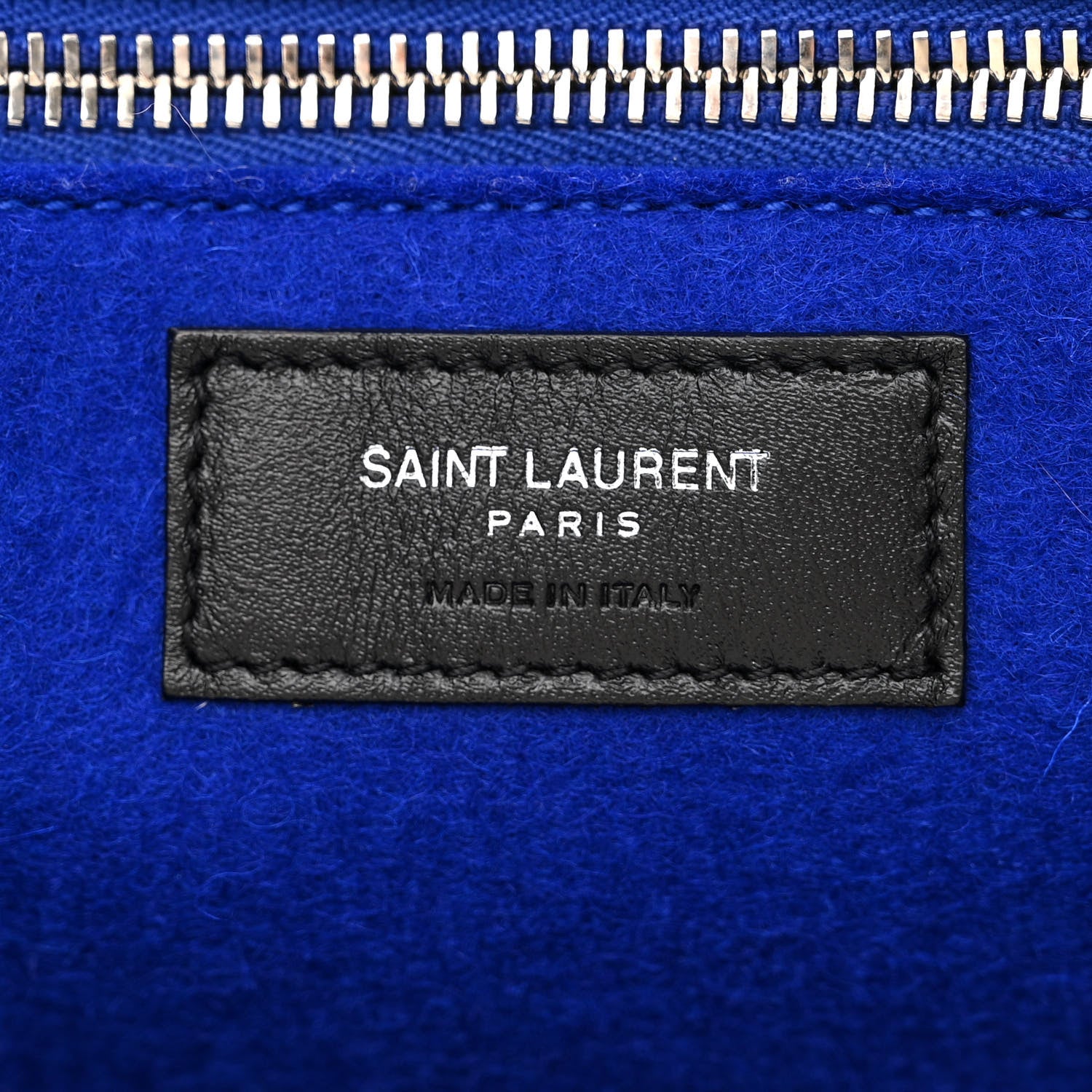 Saint Laurent Wool Rive Gauche Tote Blue 6 of 12