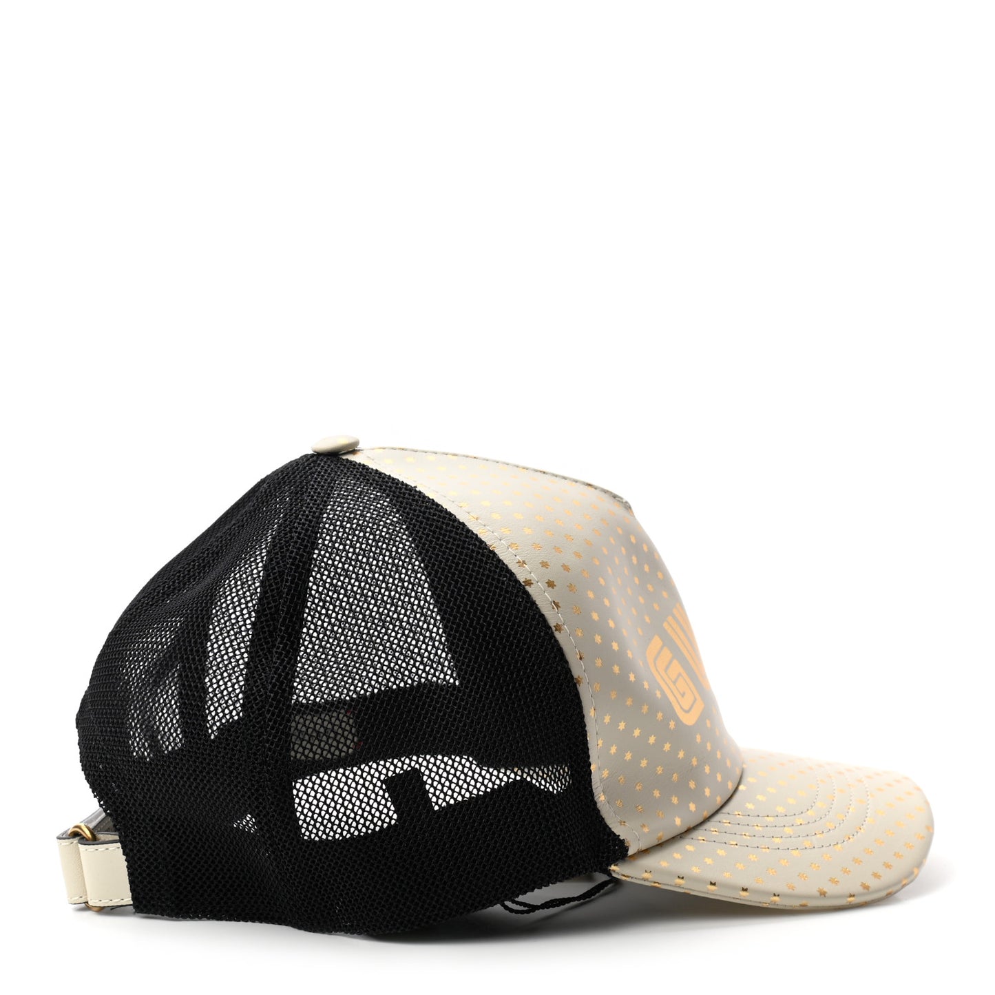 X SEGA Calfskin GUCCY Stars Baseball Hat XXL Mystic White Gold