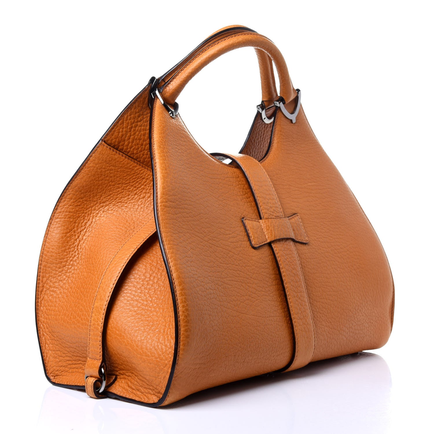 Gucci Pebbled Calfskin Medium Stirrup Top Handle Bag 3 of 10