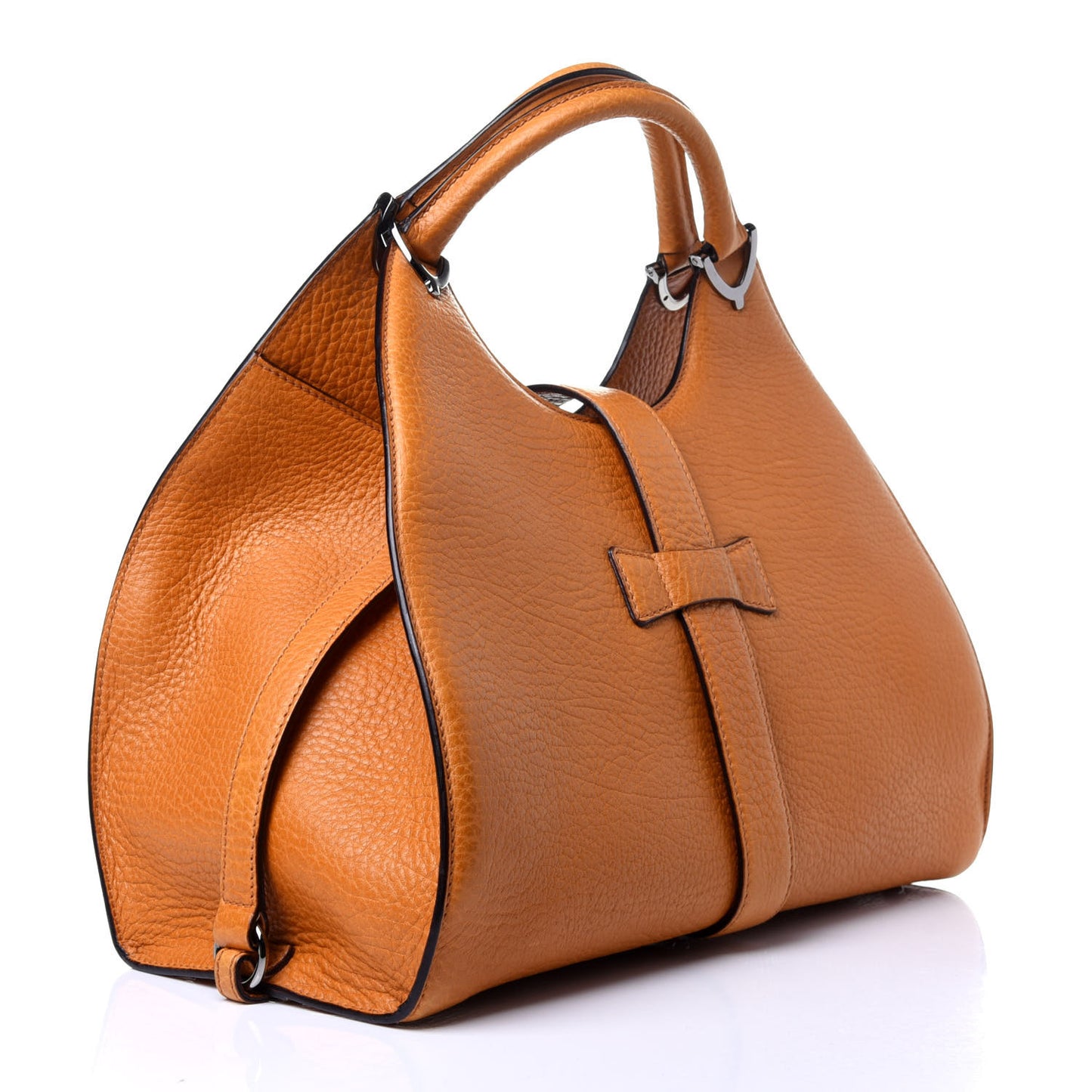 Pebbled Calfskin Medium Stirrup Top Handle Bag